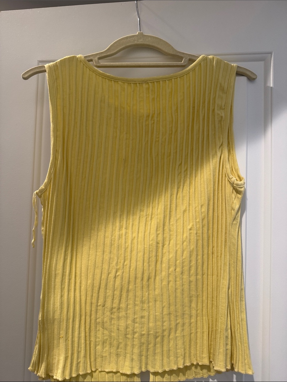 Free People Ribbed Button-Front Yellow Tank - Picture 4 of 4